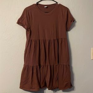 Old Navy Brown Ruffle Dress